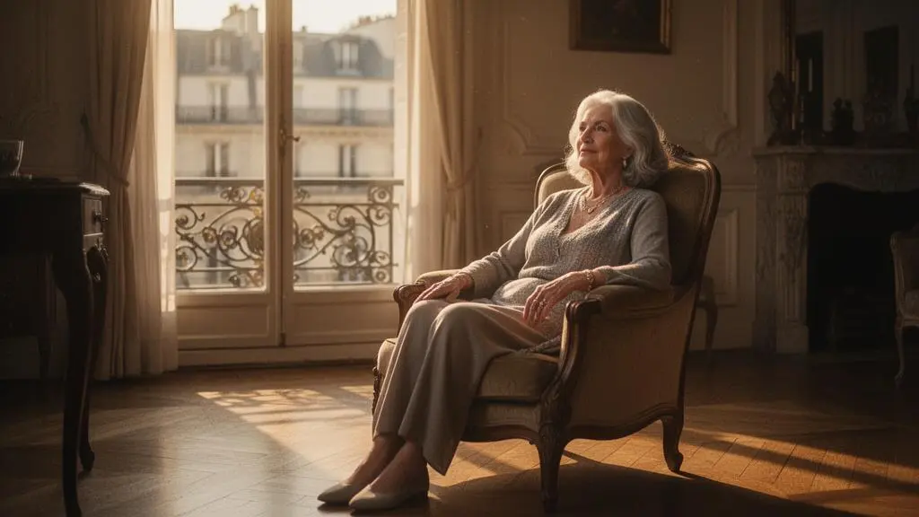 Interieur francais chaleureux et securise amenage pour le bien-etre d'une personne agee
