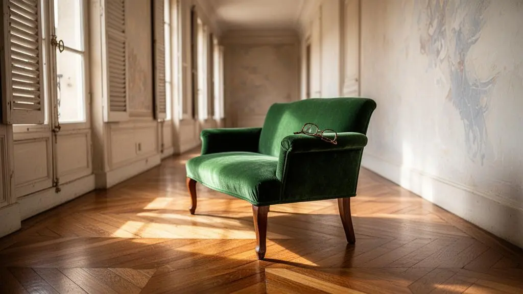 Fauteuil confortable placé près d'une fenêtre lumineuse dans un intérieur français, symbolisant un point de repos accessible pour senior